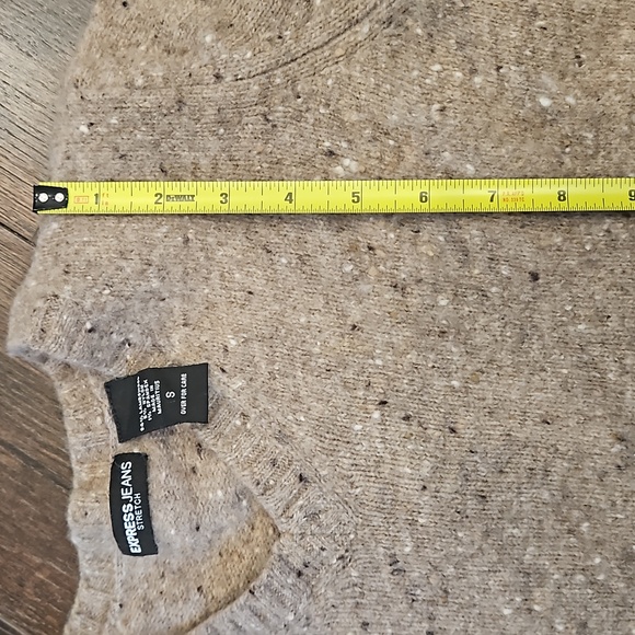 Express  lambswool  brown speckled v neck sweater small - Picture 5 of 9